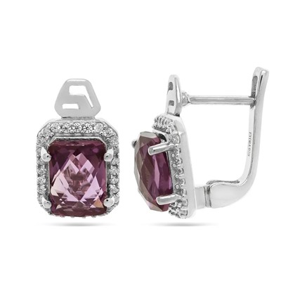 Серьги из серебра синт.александрит, Эмми
