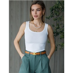 Топ из трикотажа в широкий рубчик