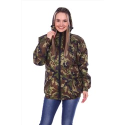 Камуфляжная осенняя куртка на молнии с капюшоном НАТАЛИ #1043896