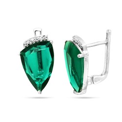 Серьги из серебра аквамарин выращ., Леомакс