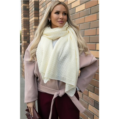 Вязаный палантин (молочный) ВП02-1М