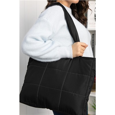 Сумка-шопер стеганая (черная) СШ07-46