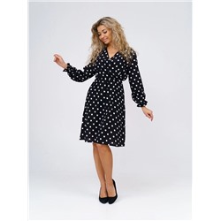 Платье женское Текс-Плюс, цвет черный белый