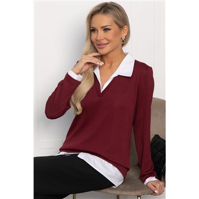 Пуловер На высоте (вишневый) Б14324-12М