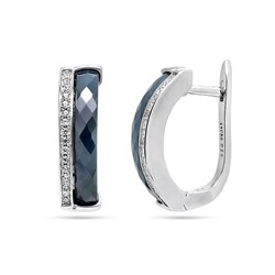 Серьги из серебра керамика, МКВ1301ТС