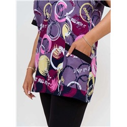 Костюм женский Текс-Плюс, цвет черный фиолетовый