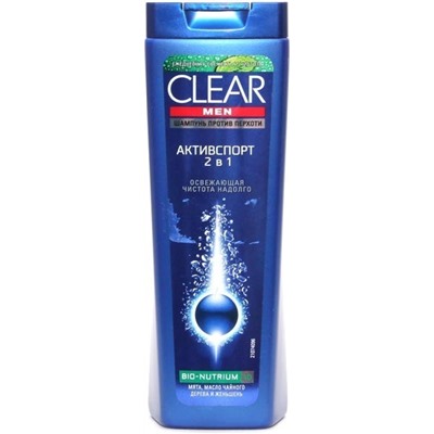 CLEAR Шампунь п/перхоти муж. 400ml Men  2в1 Активспорт