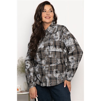 Рубашка хлопковая Шэрри (серо-коричневая) Б14307-18М