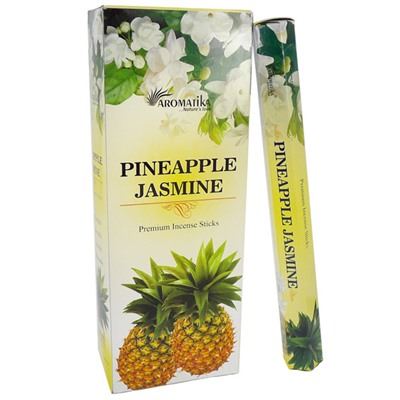 Premium Incense Sticks PINEAPPLE JASMINE, Aromatika (Премиум ароматические палочки АНАНАС ЖАСМИН, Ароматика), шестигранник, 20 г.
