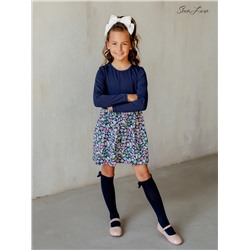 Платье Энни индиго-луговые цветы