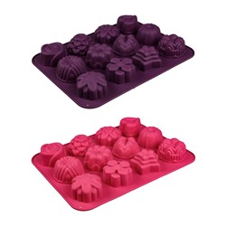 Форма для выпечки 12 ячеек 33x25х3,5см "Цветы", силикон