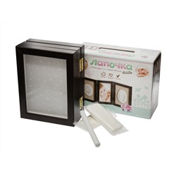 Набор для изготовления слепков ножек и ручек «Лапочка» с тройной рамкой (коричн.рамка)