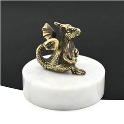 Дракон с монетой на подставке из мрамора 65*65*55мм