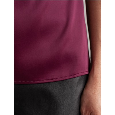 Блузка из сатина с коротким рукавом