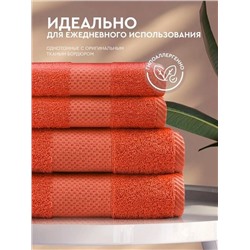 Махровое полотенце "Конфетти"-коралл 30*60 см. хлопок 100%