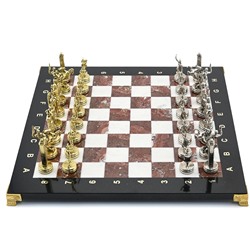 Шахматы подарочные с металлическими фигурами "Битва Титанов", 350*350мм