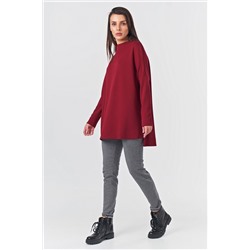 Туника трикотажная а-силуэта бордовая