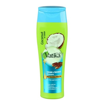 Vatika COCONUT AND CASTOR Volume And Thickness Shampoo, Dabur (Ватика КОКОС И КАСТОРОВОЕ МАСЛО Шампунь ОБЪЕМ И ТОЛЩИНА для тонких волос, Дабур), 200 мл.