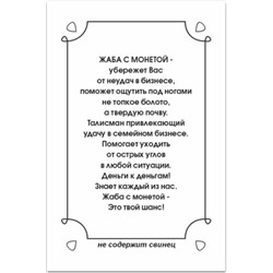 Кошельковый талисман Жаба на монете
