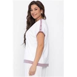 Блуза Далия (бело-сиреневая) Б13804-20М