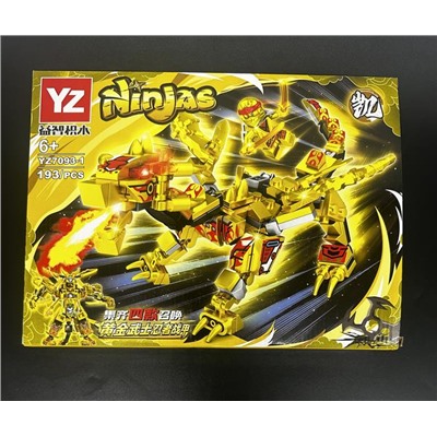 Конструктор NINJAS  Ниндзя и Дракон-трансформер 193дет. 28*21см / YZ7093-1