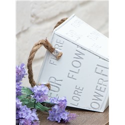 Кашпо для цветов металлическое, квадратное, FLOWER, белый