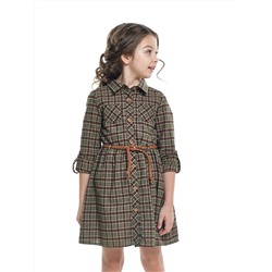 Платье UD 6846 хаки клетка
