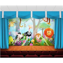 Занавес Звери в джунглях