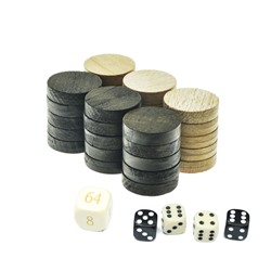 Фишки для нард ф20мм черно/белый