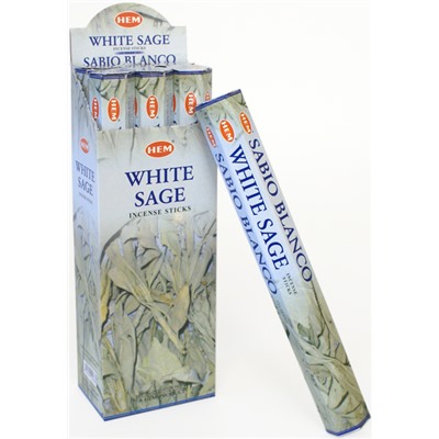 Hem Incense Sticks PRECIOUS WHITE SAGE (Благовония Драгоценный БЕЛЫЙ ШАЛФЕЙ, Хем), уп. 20 палочек.