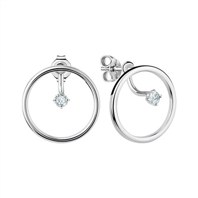 Серьги джекеты, куб.циркон., Л-12159