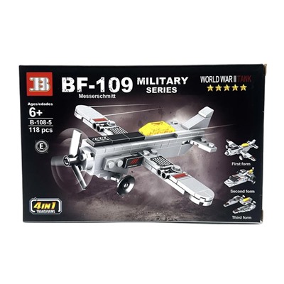 Конструктор MILITARY 4в1 Военная техника Истребитель 118дет. 25*16см / В-108-5