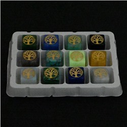 Набор кубиков из камня с символом "Древа Жизни"