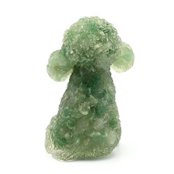 Пудель из смолы с крошкой авантюрина зеленого, 75*60*100мм