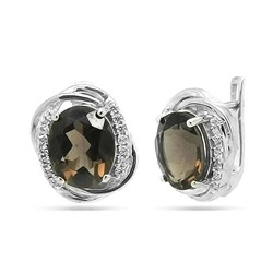 Серьги из серебра раухтопаз, Адели