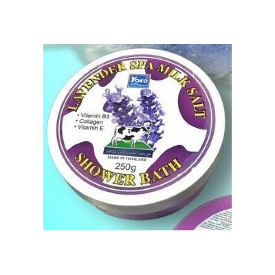 LAVENDER Spa Milk Salt, Shower Bath, Yoko (Солевой скраб для тела С ЛАВАНДОЙ И МОЛОКОМ, Йоко), банка 250 г.