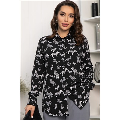 Рубашка с принтом Надель (черная) Б14360-16М