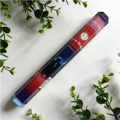 Flute LOVE MAGIC Incense Sticks, Cycle (ЛЮБОВНАЯ МАГИЯ ароматические палочки, Вечная любовь, Сайкл), шестигранник 20 палочек.