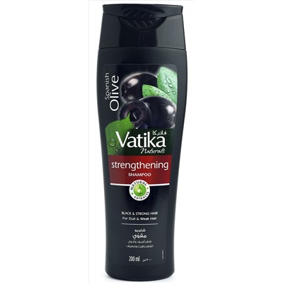 Vatika SPANISH OLIVE Strengthening Shampoo, Dabur (Ватика ИСПАНСКАЯ ОЛИВКА Шампунь УКРЕПЛЕНИЕ для тусклых и ослабленных волос, Дабур), 200 мл.
