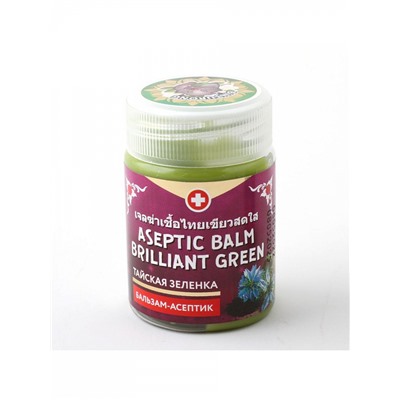 Binturong ASEPTIC BALM BRILLIANT GREEN, Nina Buda (Бинтуронг БАЛЬЗАМ-АСЕПТИК ТАЙСКАЯ ЗЕЛЕНКА С ЭКСТРАКТОМ ЧЁРНОГО ТМИНА, Нина Буда), 50 мл. - СРОК ГОДНОСТИ ДО 8 МАЯ 2025 ГОДА