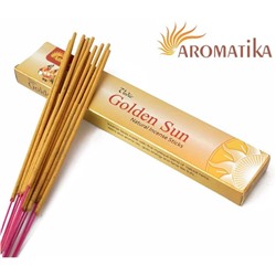 Vedic GOLDEN SUN Natural Incense Sticks, Aromatika (ЗОЛОТОЕ СОЛНЦЕ натуральные ароматические палочки, Ароматика), 15 г.