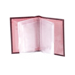 Обложка для автодокументов Premier-О-71 натуральная кожа бордо крокодил (98)  116158