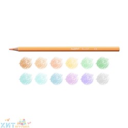 Карандаши цветные 12 цв. заточен. ПВХ "Pastel" Carioca 43034, 43034