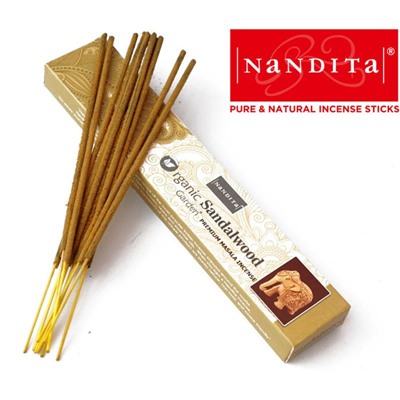 SANDALWOOD Premium Masala Incense, Nandita (САНДАЛОВОЕ ДЕРЕВО премиум благовония палочки, Нандита), 15 г.