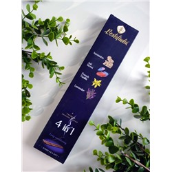 4 IN 1: Kamasutra, Anti Stress, French Vanilla, Lavender, Bestofindia (4 В 1: Камасутра, Анти Стресс, Французская Ваниль, Лаванда, премиум благовония, Бэстофиндия), 70 г. (20 палочек + подставка в подарок)
