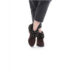 2265-B503M-Y1138 BROWN Ботинки женские (натуральная замша, нат.мех) размер 37