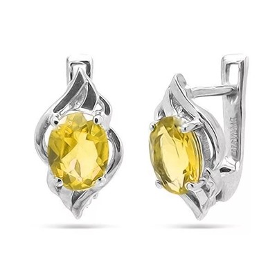 Серьги из серебра цитрин, Ольга