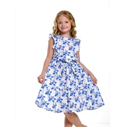 Платье UD 7590 цветы/голуб