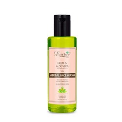 NEEM & ALOE VERA Face Wash, Luster (НИМ И АЛОЭ ВЕРА травяной гель для умывания без сульфатов и парабенов С ЭКСТРАКТОМ ТУЛСИ, Ластер), 110 мл.