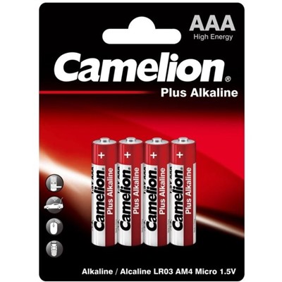 Батарейка  Camelion Plus (красные) LR03 (мизинчик) Alkaline BL-4 4шт / блистер